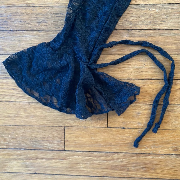 See You Monday Asymmetrical Lace Long Sleeve Top - Picture 3 of 6